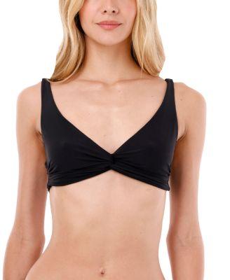 Knotty Full-Coverage Twist Front Bikini Top by MALAI