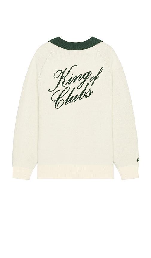 Malbon Golf King Of Clubs Sweater in Cream by MALBON GOLF