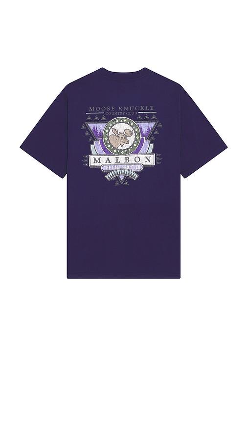 Malbon Golf Moose Pocket Tee in Blue by MALBON GOLF Malbon Golf Moose Pocket Tee in Blue by MALBON GOLF