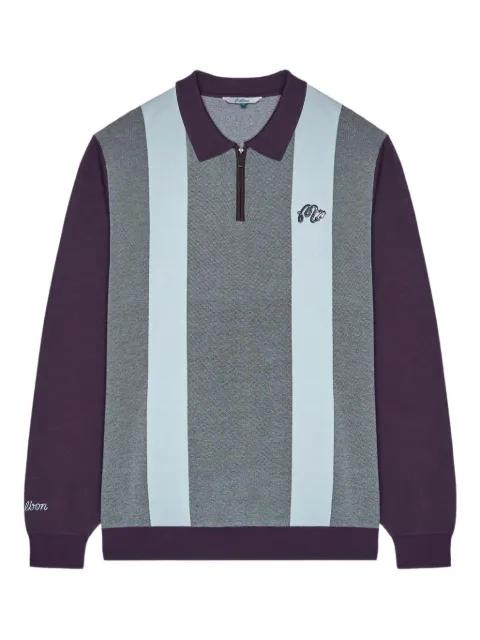 zip striped sweater by MALBON GOLF