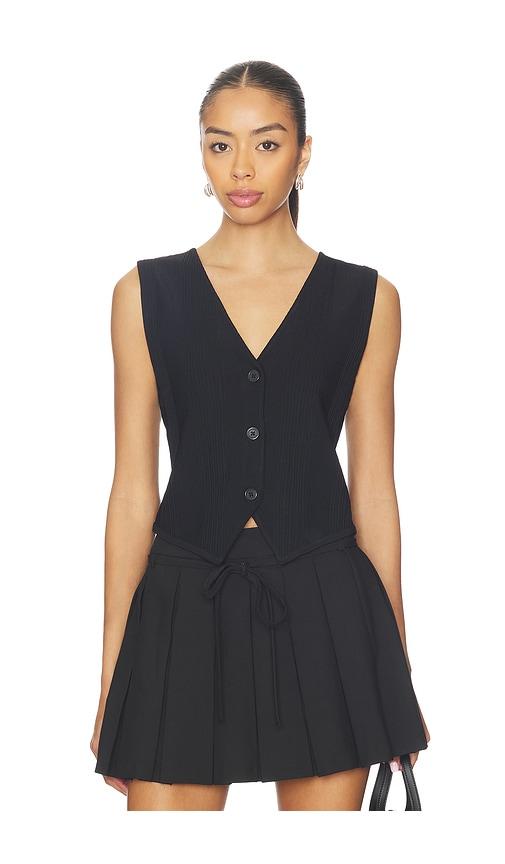Malbon Edith Knit Vest in Black by MALBON