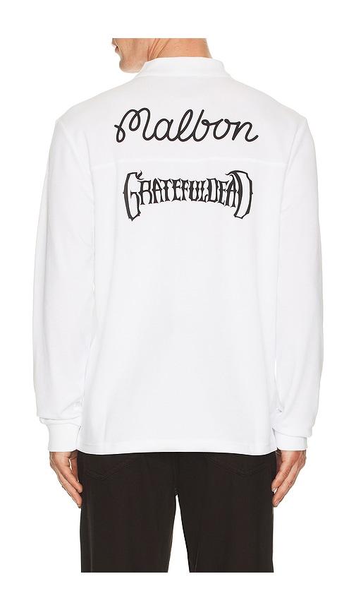 Malbon x Grateful Dead Stealie Polo in White by MALBON