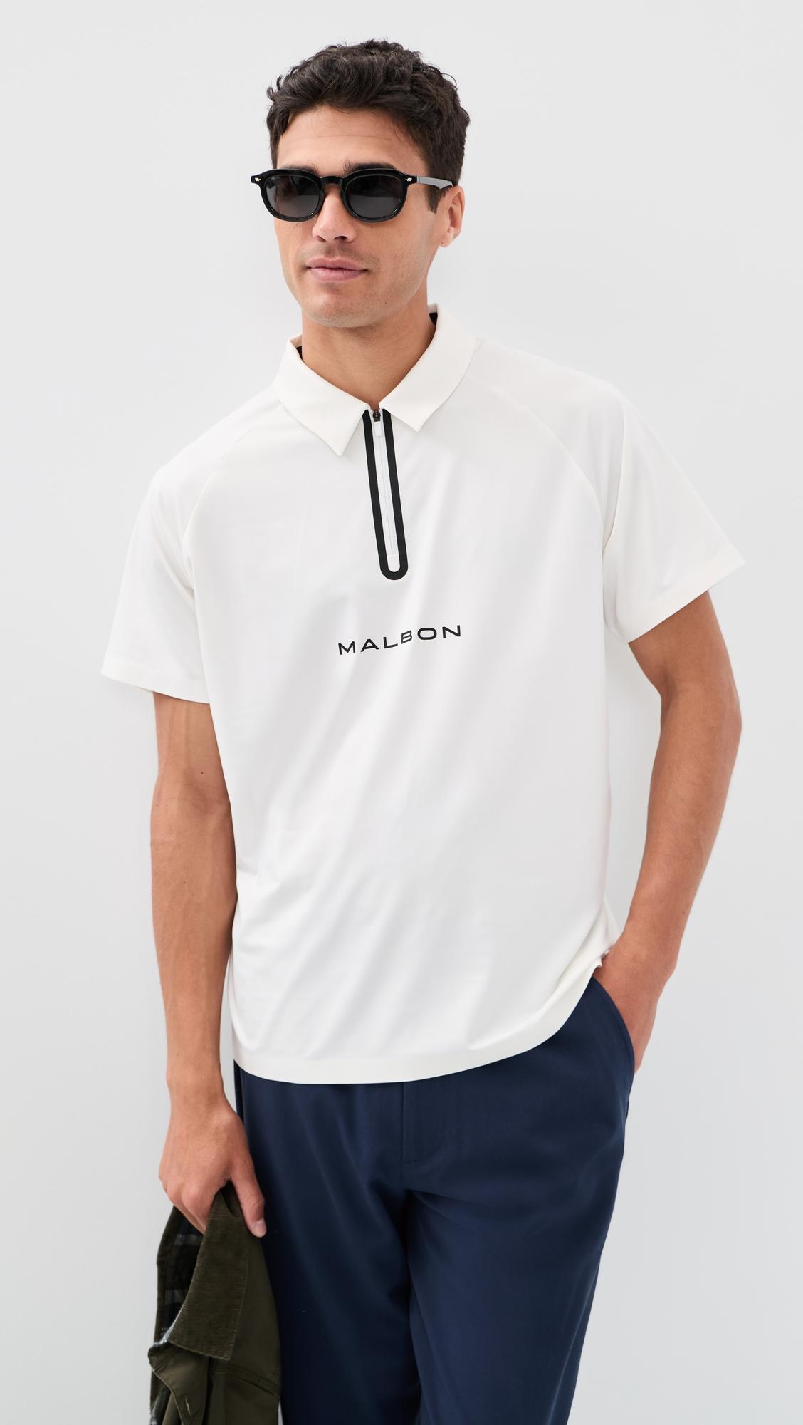 Performance Zip Raglan Polo by MALBON
