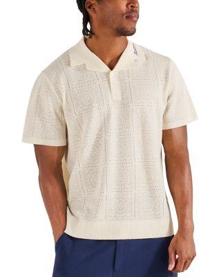Resort Crochet Relaxed Fit Polo Shirt by MALBON