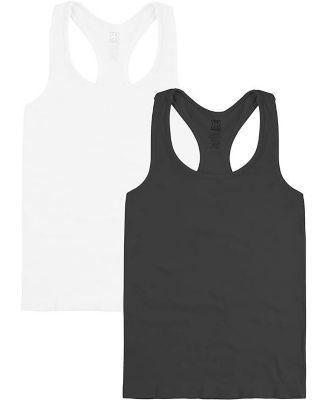 Girls' Bundle of Two Ribbed Racer Back Tank Top (7-10) - Big Kid by MALIBU SUGAR