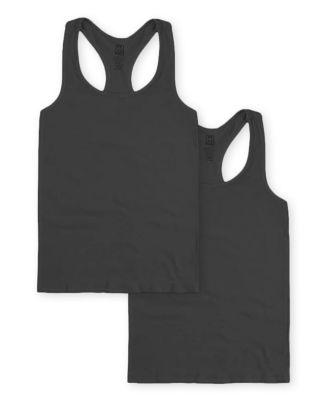 Girls' Bundle of Two Ribbed Racer Back Tank Top (7-10) - Big Kid by MALIBU SUGAR