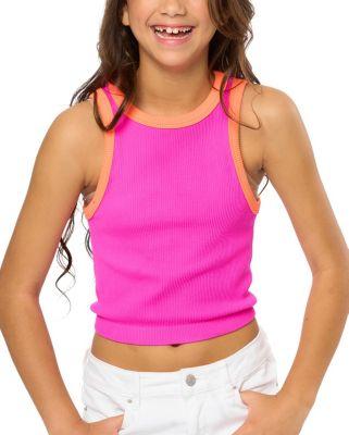 Girls' Contrast Trim Sleeveless Top - Big Kid by MALIBU SUGAR
