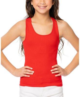 Girls' Ribbed Racer Back Tank Top - Big Kid by MALIBU SUGAR Girls' Ribbed Racer Back Tank Top - Big Kid by MALIBU SUGAR