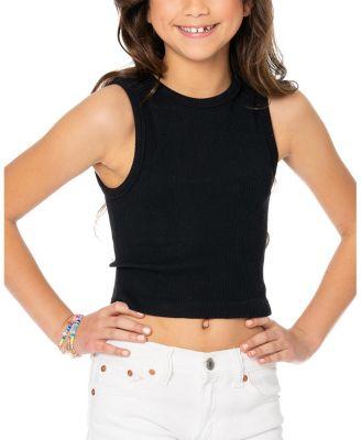 One Size Ribbed Crop Tank Top (8-14 - Big Kid by MALIBU SUGAR