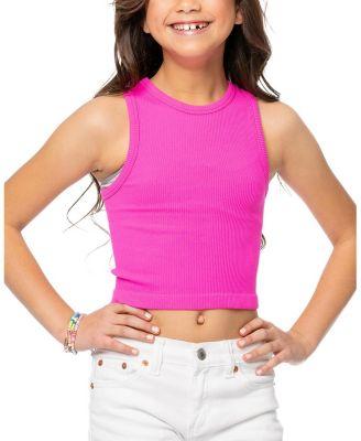 One Size Ribbed Crop Tank Top (8-14 - Big Kid by MALIBU SUGAR