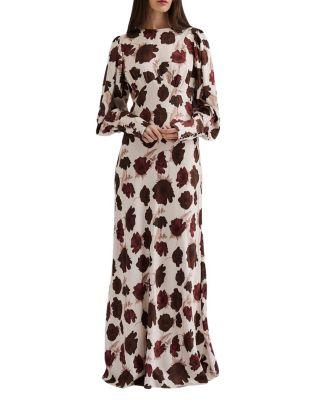Alize Long Sleeved Satin Maxi Dress by MALINA