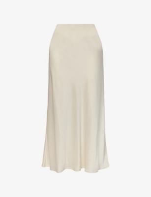 Aubree Flared Satin Maxi Skirt by MALINA