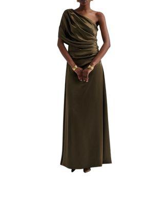 Cassia Draped Fitted Maxi Dress by MALINA