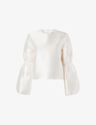 Cia Puff-Sleeved Satin Blouse by MALINA