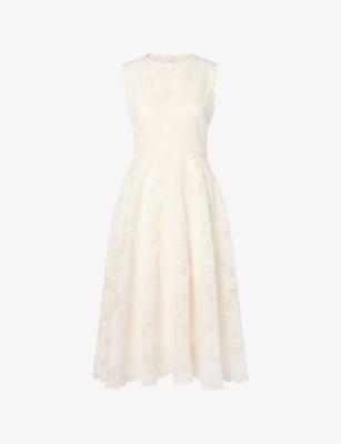 Elin Scalloped-Trim Cotton-Blend Midi Dress by MALINA