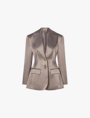 Ella Tailored Peplum Wool-Blend Blazer by MALINA