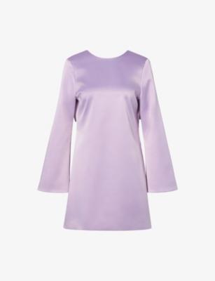 Elna Bow-Back Satin Mini Dress by MALINA