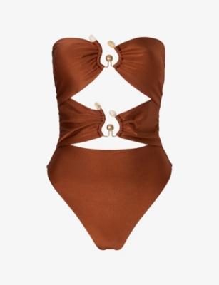 Erioa Cut-Out Stretch-Woven Swimsuit by MALINA