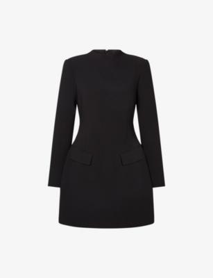 Leanna High-Neck Boucle Mini Dress by MALINA