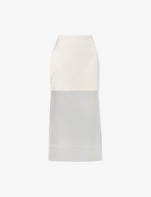 Lucine Satin and Organza Midi Skirt by MALINA