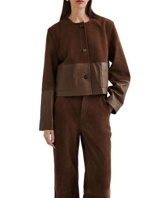 Marcie Suede Leather Cropped Jacket by MALINA