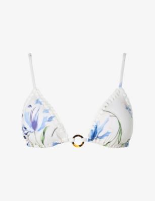 Roselyn Floral-Print Bikini Top by MALINA