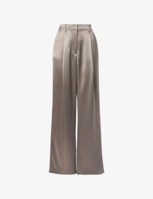 Sarah Wide-Leg Satin Trousers by MALINA