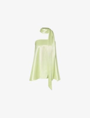 Zelda Scarf-Neck Strapless Woven Top by MALINA