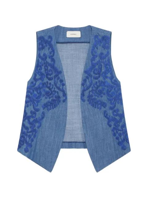 Ikat On Chambray vest by MALIPARMI
