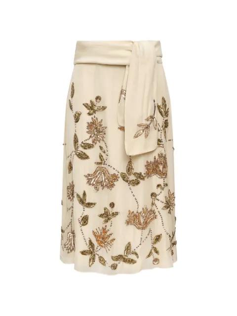 Silver Garden sequin-embellished skirt by MALIPARMI