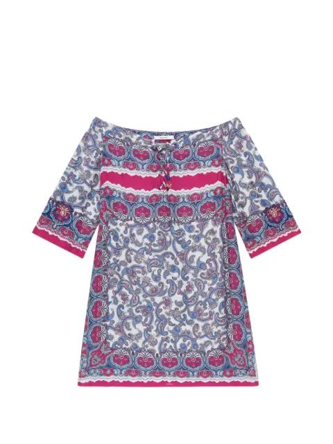 Sunset paisley-print mini dress by MALIPARMI
