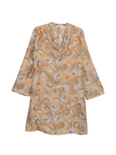 abstract-print silk dress by MALIPARMI