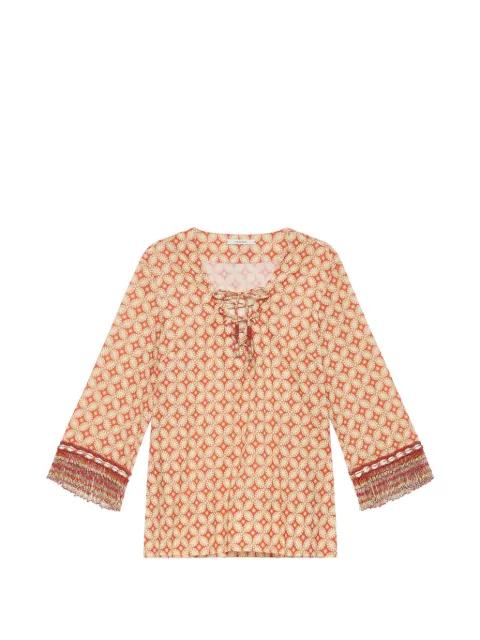 beaded geometric print tunic by MALIPARMI