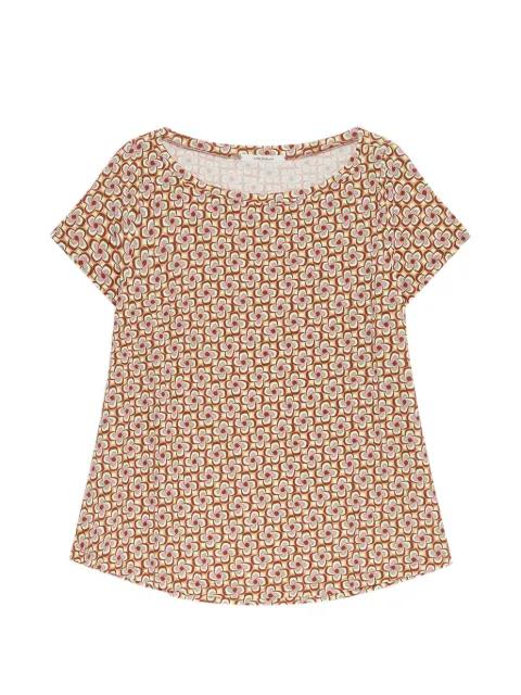boat neck geometric print T-shirt by MALIPARMI