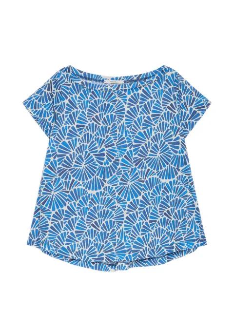 boat-neck printed T-shirt by MALIPARMI