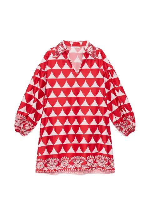 butterfly embroidered collar dress by MALIPARMI