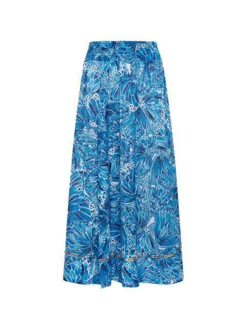 butterfly-print maxi skirt by MALIPARMI