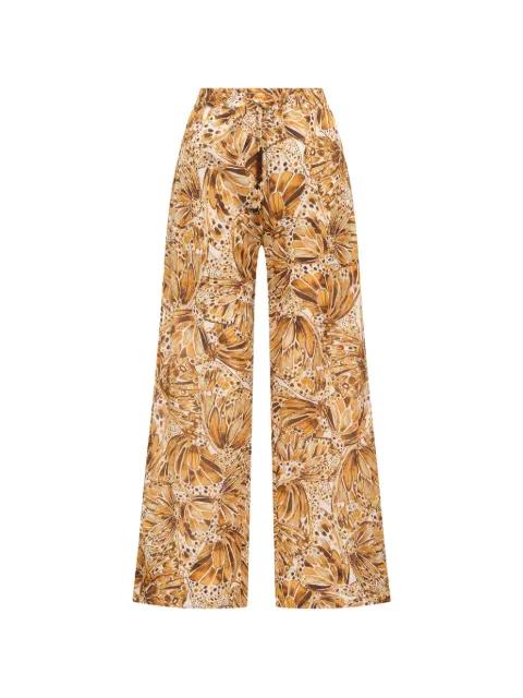butterfly-print trousers by MALIPARMI