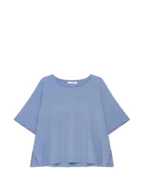 fluid crepe boat-neck T-shirt by MALIPARMI