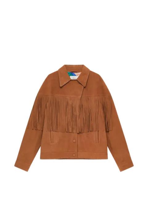 fringed biker jacket by MALIPARMI