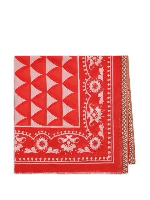 fringed printed scarf by MALIPARMI