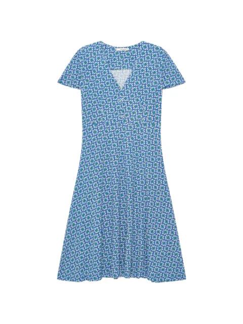 geometric-print godet dress by MALIPARMI