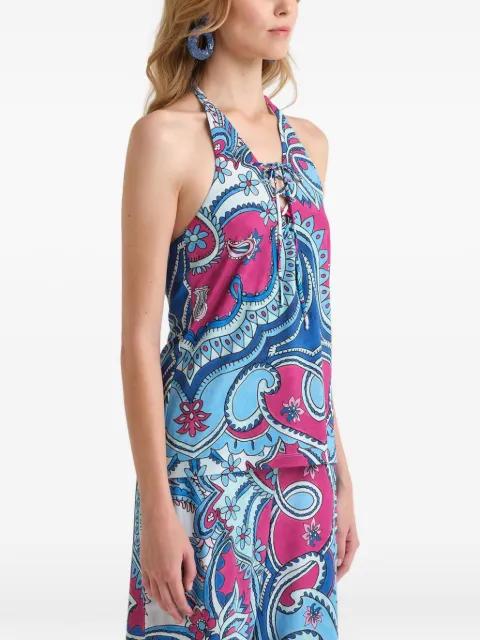halterneck paisley-print top by MALIPARMI