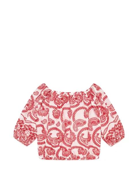 off-shoulder paisley broderie top by MALIPARMI