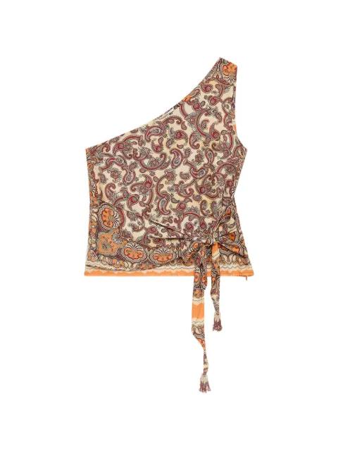 one-shoulder paisley top by MALIPARMI