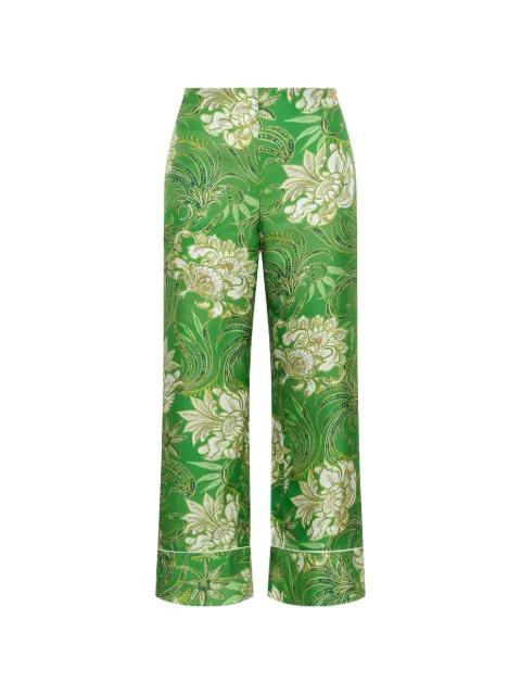 print piped trousers by MALIPARMI