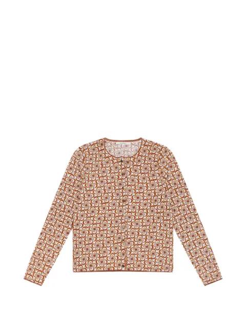 printed crew-neck cardigan by MALIPARMI