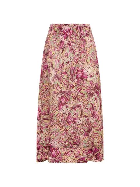 printed elasticated midi skirt by MALIPARMI