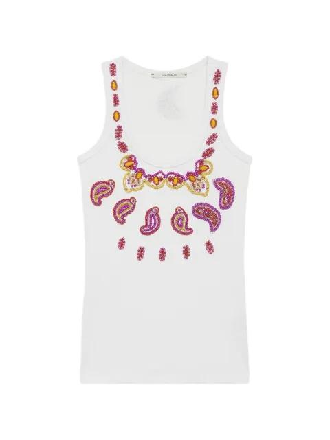 ribbed embroidered tank top by MALIPARMI