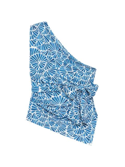 shell-print draped top by MALIPARMI